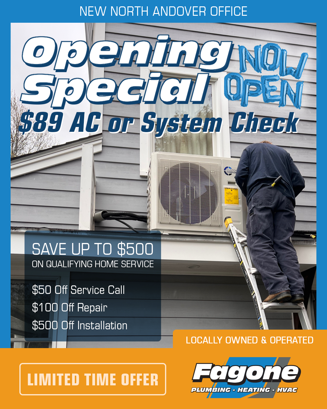 Fagone Plumbing North Andover Grand Opening Offer